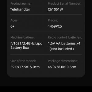 Cada C61051w Master Telehandler With Full Functional Remote Control Unit Detail 21