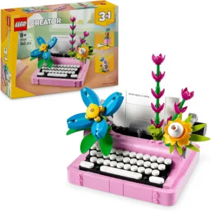 La machine à écrire avec des fleurs