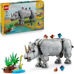 Creator 3-en-1 31171 Animaux sauvages : le rhinocéros majestueux et les oiseaux — meilleur prix sur Planet-Brick (visuel principal)