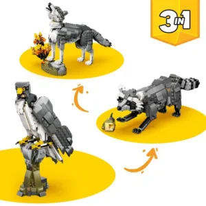 Creator 3-en-1 31393 Les animaux de la forêt : le loup gris — où acheter au meilleur tarif sur Planet-Brick (vue détail 2)
