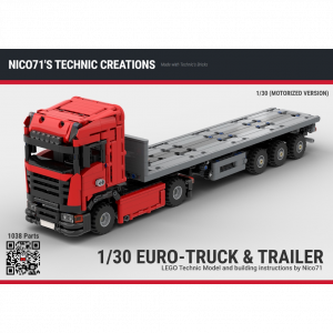 nico71 EU-TRUCK-TRAILER-PDF Euro-Truck and Steering Axle Trailer — meilleur prix sur Planet-Brick (vue détail 9)