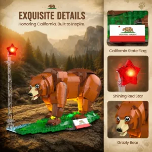 JMBricklayer 10003 California Bear Flag Building sets for adults 10003 | 1060+ PCS — prix le plus bas sur Planet-Brick (vue détail 6)
