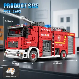 JMBricklayer 22008 Le Camion de Pompiers avec Lance à Eau — comparez les prix sur Planet-Brick (vue détail 4)