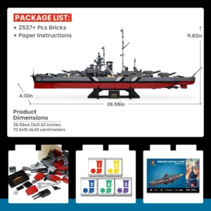JMBricklayer 60015 Bismarck Battleship 60015 | 2537+PCS | 1:300 — meilleure offre du moment sur Planet-Brick (vue détail 5)