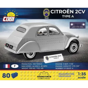 Cobi 24510 Citroen 2CV Type A 1949 — où acheter au meilleur tarif sur Planet-Brick (vue détail 2)