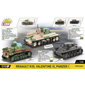 Cobi 2740 Renault R35 - Valentine IX - Panzer I — bons plans et promos sur Planet-Brick (vue détail 3)