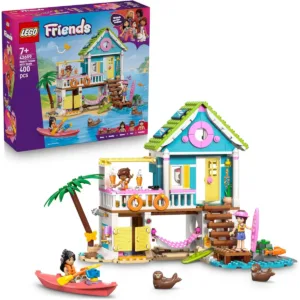 La maison sur la plage et les phoques