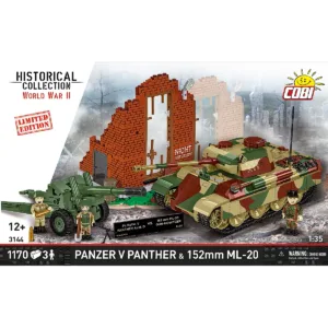 Cobi 3144 Panzer V Panther contre 152 mm ML20 – Édition limitée — comparateur de prix sur Planet-Brick (vue détail 1)