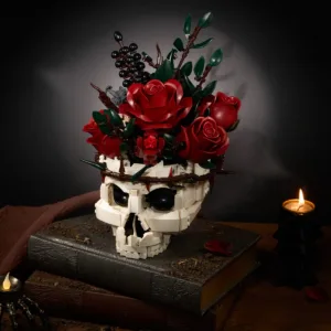 supreowls IA11008 Crâne gothique et bouquet de roses rouges — comparateur de prix sur Planet-Brick (vue détail 1)