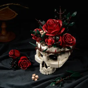 supreowls IA11008 Crâne gothique et bouquet de roses rouges — où acheter au meilleur tarif sur Planet-Brick (vue détail 2)