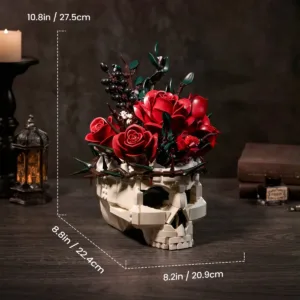 supreowls IA11008 Crâne gothique et bouquet de roses rouges — prix le plus bas sur Planet-Brick (vue détail 6)