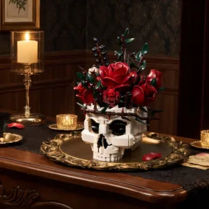 supreowls IA11008 Crâne gothique et bouquet de roses rouges — comparatif marchands sur Planet-Brick (vue détail 7)
