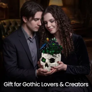 supreowls IA11025 Crâne gothique et bouquet de succulentes — comparez les prix sur Planet-Brick (vue détail 4)