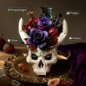 supreowls IA11029 Crâne gothique et bouquet floral — meilleure offre du moment sur Planet-Brick (vue détail 5)