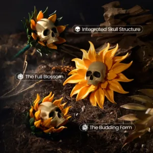 supreowls IA11039 Tournesol en pot avec crâne — prix le plus bas sur Planet-Brick (vue détail 6)