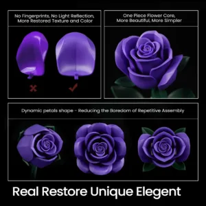 supreowls IA11017 Bouquet de roses violet pur — comparez les prix sur Planet-Brick (vue détail 4)